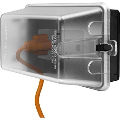 ENERLITES Extra Duty Wetterfestes Gehäuse, Outdoor Dekorator/GFCI Buchsen, Dual Installation, Horizontal oder Vertikal, 1-Gang 15,5 x 8,6 x 7,1 cm, IUC1HV-D, transparente Abdeckung ENERLITES Extra Duty Wetterfestes Gehäuse, Outdoor Dekorator/GFCI Buchsen, Dual Installation, Horizontal oder Vertikal, 1-Gang 15,5 x 8,6 x 7,1 cm, IUC1HV-D, transparente Abdeckung