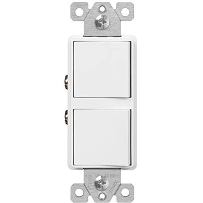 ENERLITES Doppelpaddel-Kombinationsschalter, Erdungsklemme, nur Kupferdrähte, einpolig oder 3-Wege, Wohn-/Gewerbequalität, 15 A, 120–277 VAC, 62835-W, Weiß ENERLITES Doppelpaddel-Kombinationsschalter, Erdungsklemme, nur Kupferdrähte, einpolig oder 3-Wege, Wohn-/Gewerbequalität, 15 A, 120–277 VAC, 62835-W, Weiß
