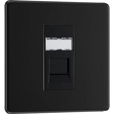 British General Schraubenlose flache Platte Matt Schwarz Einzel RJ45 Telefonsteckdose Idc Typ British General Schraubenlose flache Platte Matt Schwarz Einzel RJ45 Telefonsteckdose Idc Typ