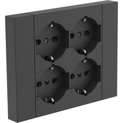 Electraline Multipresa 503 - Steckdosenleiste mit 4 Schuko, Wandmontage, Schwarz Electraline Multipresa 503 - Steckdosenleiste mit 4 Schuko, Wandmontage, Schwarz