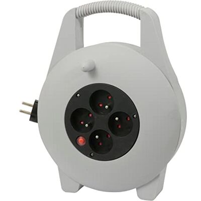 Gefom Elektrischer Kabeltrommel für Haushalt, Kassette mit Griff, Länge 8 m Gefom Elektrischer Kabeltrommel für Haushalt, Kassette mit Griff, Länge 8 m