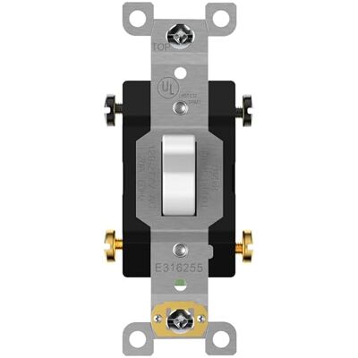 ENERLITES 20 Amp Kipplichtschalter, 4-Wege, 20 A, 120/277 V, Erdungsschraube, strapazierfähig, kommerzielle Qualität, UL-gelistet, 84201-W, Weiß ENERLITES 20 Amp Kipplichtschalter, 4-Wege, 20 A, 120/277 V, Erdungsschraube, strapazierfähig, kommerzielle Qualität, UL-gelistet, 84201-W, Weiß
