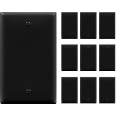 ENERLITES Blanko-Gerätewandplatte, Größe 1-fach, 11,4 x 7 cm, Polycarbonat-Thermoplast, 8801-BK-10 Stück, Schwarz (10 Stück) ENERLITES Blanko-Gerätewandplatte, Größe 1-fach, 11,4 x 7 cm, Polycarbonat-Thermoplast, 8801-BK-10 Stück, Schwarz (10 Stück)