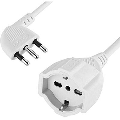 Electraline 46108 Verlängerungskabel SP/ITA/PR, Schukostecker, Universalsteckdose, Netzstecker 16 A, Kabel: 3 x 15 mm, 5 m, Weiß Electraline 46108 Verlängerungskabel SP/ITA/PR, Schukostecker, Universalsteckdose, Netzstecker 16 A, Kabel: 3 x 15 mm, 5 m, Weiß
