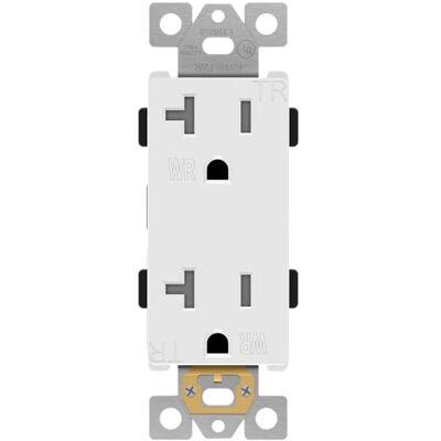 ENERLITES Dekorateurbuchse, manipulationssicher, kommerzielle Qualität, selbsterdendend, 20 A 125 VAC, 2-polig, 3-adrig, 5-20R, UL-gelistet, 62060-TWR-W, weiß ENERLITES Dekorateurbuchse, manipulationssicher, kommerzielle Qualität, selbsterdendend, 20 A 125 VAC, 2-polig, 3-adrig, 5-20R, UL-gelistet, 62060-TWR-W, weiß