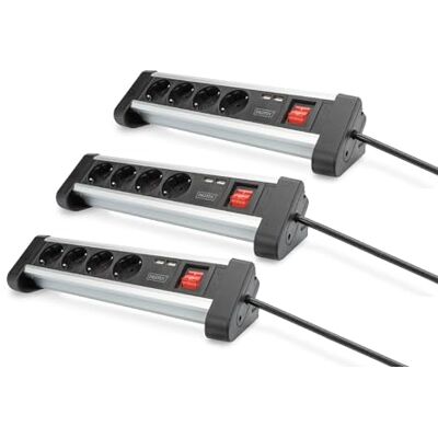 Digitus DA-70614 – Steckdosenleiste mit USB – 3 Stück – 2X USB Port (USB-A) – 4X Schutzkontakt Steckdose – Mit Schalter – USB Ladegerät – Für Schreibtisch & Wandmontage Digitus DA-70614 – Steckdosenleiste mit USB – 3 Stück – 2X USB Port (USB-A) – 4X Schutzkontakt Steckdose – Mit Schalter – USB Ladegerät – Für Schreibtisch & Wandmontage