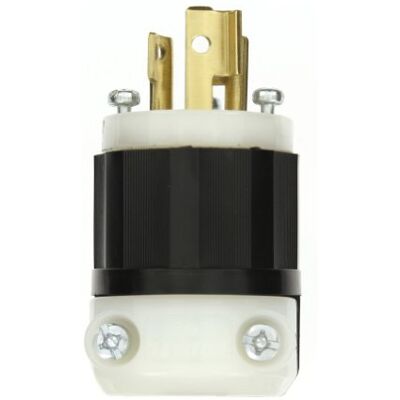 Leviton 4570-C 15 A, 250 Volt, NEMA L6-15P, 2P, 3W, Verriegelungsstecker, Industriequalität, Erdung Schwarz-Weiß Leviton 4570-C 15 A, 250 Volt, NEMA L6-15P, 2P, 3W, Verriegelungsstecker, Industriequalität, Erdung Schwarz-Weiß