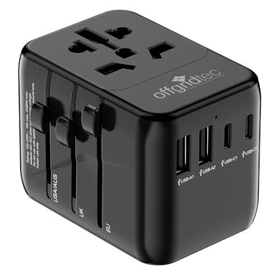 Offgridtec Reiseadapter Universal Weltweit 2X USB-A und 2X USB-C Schwarz Offgridtec Reiseadapter Universal Weltweit 2X USB-A und 2X USB-C Schwarz