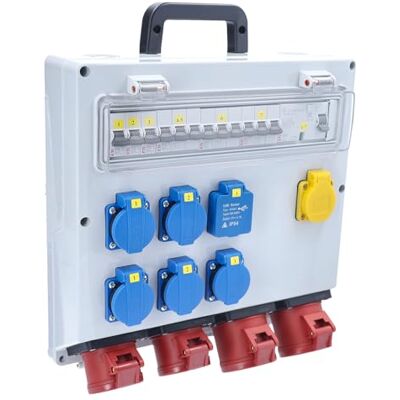 as - Schwabe Wandverteiler FIXO 15D MAX DAT+ Baustromverteiler 400V/32A IP44 mit FI 63A 30mA, 2x CEE 32A, 2x CEE 16A, 5x Schuko, USB, 2x RJ45 CAT6 as - Schwabe Wandverteiler FIXO 15D MAX DAT+ Baustromverteiler 400V/32A IP44 mit FI 63A 30mA, 2x CEE 32A, 2x CEE 16A, 5x Schuko, USB, 2x RJ45 CAT6