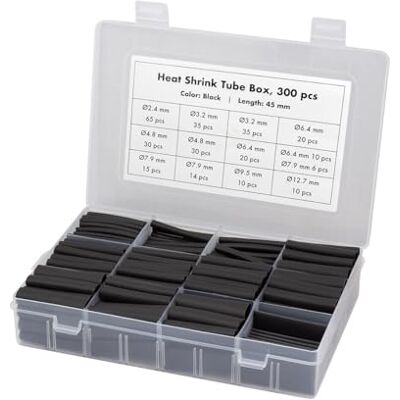 Logilink KAB0122 Schrumpfschlauch-Set mit 300 Stück, 45mm Länge, 3:1 Schrumpfrate, schwarz Logilink KAB0122 Schrumpfschlauch-Set mit 300 Stück, 45mm Länge, 3:1 Schrumpfrate, schwarz