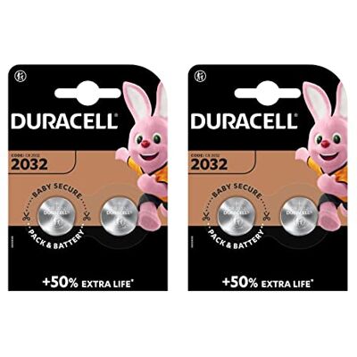 BVBA Duracel Duracel CR2032 Lithium-Knopfzellen, 3 V, Mas 50 Extra Life, 2 Packungen BVBA Duracel Duracel CR2032 Lithium-Knopfzellen, 3 V, Mas 50 Extra Life, 2 Packungen
