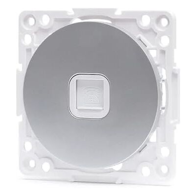 WatioWave Silberne Stecker für deutsche/französische 1-fach Telefonsteckdose Ideal für moderne Installationen bietet Eleganz und optimale Verbindungen Qualität und Design in einem Produkt WatioWave Silberne Stecker für deutsche/französische 1-fach Telefonsteckdose Ideal für moderne Installationen bietet Eleganz und optimale Verbindungen Qualität und Design in einem Produkt