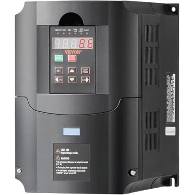 VEVOR Frequenzumrichter VFD 10 PS, 7,5 kW, 35 A, 1- oder 3-phasiger 220-V-Eingang auf 3-phasigen 220-V-Ausgang, 40-60-Hz-Eingang, 0-400-Hz-Ausgang, VFD für Spindelmotor-CNC-Drehzahlregelung VEVOR Frequenzumrichter VFD 10 PS, 7,5 kW, 35 A, 1- oder 3-phasiger 220-V-Eingang auf 3-phasigen 220-V-Ausgang, 40-60-Hz-Eingang, 0-400-Hz-Ausgang, VFD für Spindelmotor-CNC-Drehzahlregelung
