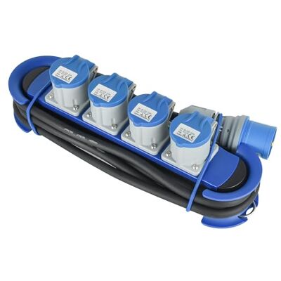Electraline 62582 Professionelle Steckdosenleiste/Verlängerung für den Außenbereich IP44, CEE-Stecker,4-Fach (4 CEE Steckdosen 2P+E), 3 M Gummikabel H07RN-F 3G2.5, geeignet für Camping Electraline 62582 Professionelle Steckdosenleiste/Verlängerung für den Außenbereich IP44, CEE-Stecker,4-Fach (4 CEE Steckdosen 2P+E), 3 M Gummikabel H07RN-F 3G2.5, geeignet für Camping