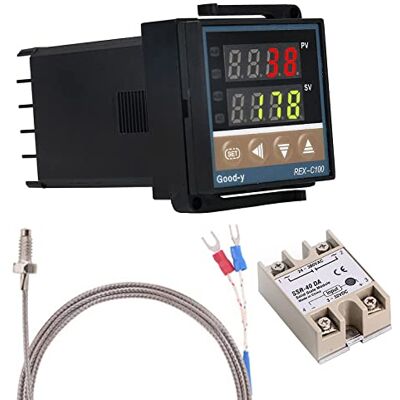 WANGCL Digitaler PID-Regler Intelligenter Thermostat mit 40 A SSR-Relais Typ K-Thermoelement für elektrische Energie Chemische Industrie Fäkalientanks Öfen 0-1300 ℃ WANGCL Digitaler PID-Regler Intelligenter Thermostat mit 40 A SSR-Relais Typ K-Thermoelement für elektrische Energie Chemische Industrie Fäkalientanks Öfen 0-1300 ℃