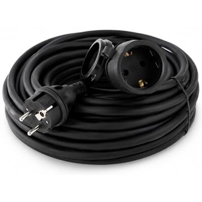 M mimotec Elektrisches Schuko-Verlängerungskabel, IP44, 3 m, Schwarz, mit Deckel, 3 x 1,5 mm, 16 A, 250 V, für Garten, Terrasse und Außenbereich M mimotec Elektrisches Schuko-Verlängerungskabel, IP44, 3 m, Schwarz, mit Deckel, 3 x 1,5 mm, 16 A, 250 V, für Garten, Terrasse und Außenbereich