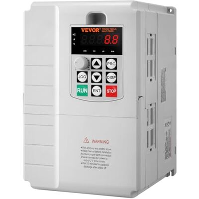 VEVOR VFD 10 HP, Frequenzumrichter 7,5 kW, 34 A, einphasiger Eingang 220 V-240 V auf dreiphasiger Ausgang 220 V-240 V, Frequenzumwandler 0 – 400 Hz zur Steuerung der AC-Motorgeschwindigkeit, VEVOR VFD 10 HP, Frequenzumrichter 7,5 kW, 34 A, einphasiger Eingang 220 V-240 V auf dreiphasiger Ausgang 220 V-240 V, Frequenzumwandler 0 – 400 Hz zur Steuerung der AC-Motorgeschwindigkeit,