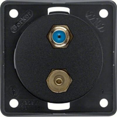 Hager Toma TV box radio/SAT Integro negro mate Hager Toma TV box radio/SAT Integro negro mate