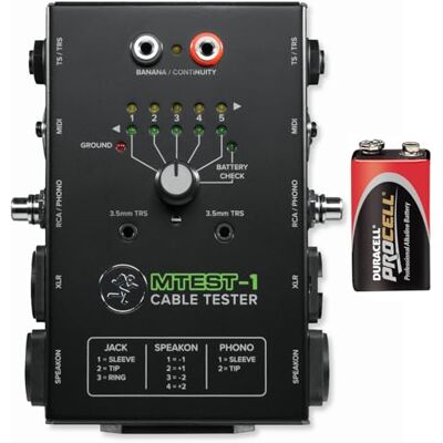 Mackie Mtest-1 Kabeltester für 7 Anschlusstypen + 9V-Batterie Mackie Mtest-1 Kabeltester für 7 Anschlusstypen + 9V-Batterie