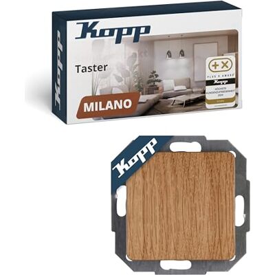 Kopp MILANO Taster aus Eichen-Echtholz Stilvoller IP20 Taster-Unterputz ideal für Klingel & Türöffner Klingeltaster-Unterputz mit 10AX Schaltvermögen Lichtschalter 250V~ Kopp MILANO Taster aus Eichen-Echtholz Stilvoller IP20 Taster-Unterputz ideal für Klingel & Türöffner Klingeltaster-Unterputz mit 10AX Schaltvermögen Lichtschalter 250V~