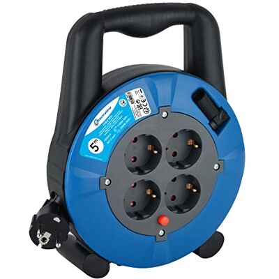 Electraline 49077 Kabeltrommel H05VV-F 3G1,5 5M Kabel IP20 Indoor / Kabelrolle mit 4 Schuko-Steckdosen / Kabelbox mit Verlängerungskabel / Leitungsroller mit Kurbel 5 M Electraline 49077 Kabeltrommel H05VV-F 3G1,5 5M Kabel IP20 Indoor / Kabelrolle mit 4 Schuko-Steckdosen / Kabelbox mit Verlängerungskabel / Leitungsroller mit Kurbel 5 M