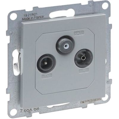 Legrand , SEANO Durchgangsdose TV-R-SAT, HD-TV, Anschlussdämpfung: 14 dB, Farbe: Aluminium lackiert, 765268 Legrand , SEANO Durchgangsdose TV-R-SAT, HD-TV, Anschlussdämpfung: 14 dB, Farbe: Aluminium lackiert, 765268