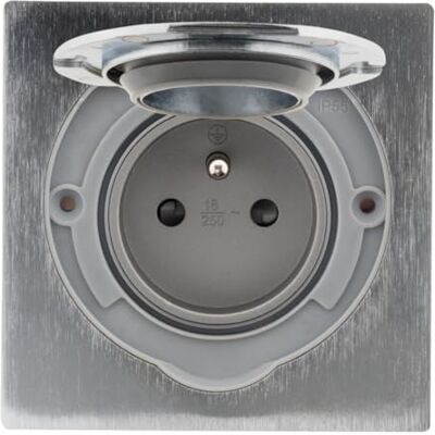 Zenitech Bodendose 16A 2P+T Gebürstetes Aluminium IP55, Magnetklappe, Schnelle Verdrahtung, Schraubbefestigung, Montagedose, Dichtungen Terrasse/Büro Zenitech Bodendose 16A 2P+T Gebürstetes Aluminium IP55, Magnetklappe, Schnelle Verdrahtung, Schraubbefestigung, Montagedose, Dichtungen Terrasse/Büro