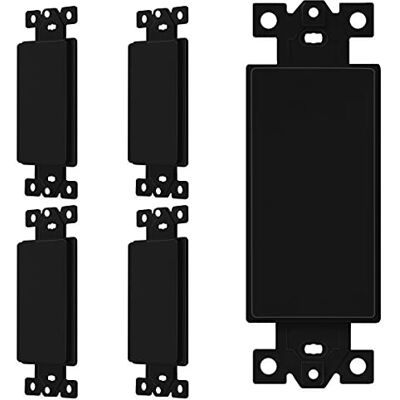 ENERLITES Blanko-Adaptereinsatz für Dekorateur-Wandplatten, unzerbrechliches Polycarbonat-Thermoplast, UL-gelistet, 6001-BK-5PCS, Schwarz, 5 Stück ENERLITES Blanko-Adaptereinsatz für Dekorateur-Wandplatten, unzerbrechliches Polycarbonat-Thermoplast, UL-gelistet, 6001-BK-5PCS, Schwarz, 5 Stück