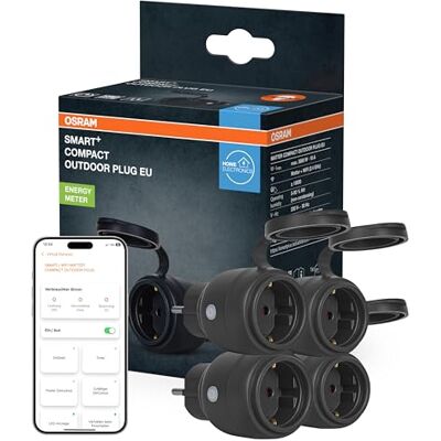 Osram SMART+ WiFi Matter Außensteckdose Plug 16A 3680W IP44 Produktfarbe Schwarz, 73mm Diameter, IP44, 1-Pack Osram SMART+ WiFi Matter Außensteckdose Plug 16A 3680W IP44 Produktfarbe Schwarz, 73mm Diameter, IP44, 1-Pack