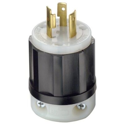Leviton 2321 20 A, 250 Volt, NEMA L6-20P, 2P, 3W, Verriegelungsstecker, Industriequalität, Erdung Schwarz-Weiß Leviton 2321 20 A, 250 Volt, NEMA L6-20P, 2P, 3W, Verriegelungsstecker, Industriequalität, Erdung Schwarz-Weiß