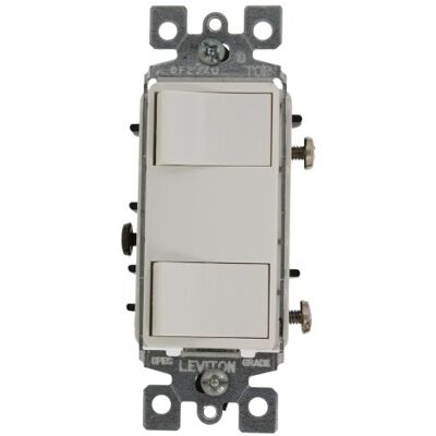 Leviton Decora 1754-2W I5 Amp, 120 Volt, Decora Einpoliger AC-Kombinationsschalter, Einzelschalter, handelsübliche Qualität, Erdung, Weiß, Bild Leviton Decora 1754-2W I5 Amp, 120 Volt, Decora Einpoliger AC-Kombinationsschalter, Einzelschalter, handelsübliche Qualität, Erdung, Weiß, Bild