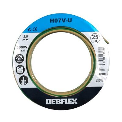 DEBFLEX 111345 Spule HO7V-U 2.5, 25 m, Gelb/Grün DEBFLEX 111345 Spule HO7V-U 2.5, 25 m, Gelb/Grün