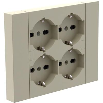 ELECTRALINE Mehrfachsteckdose Quadra - 4 Schuko-Steckdosen - Wandmontage ELECTRALINE Mehrfachsteckdose Quadra - 4 Schuko-Steckdosen - Wandmontage