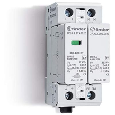 Finder Serie 7P Surge Protector SPD tipo-2 1 Varistor + 1 GDT Finder Serie 7P Surge Protector SPD tipo-2 1 Varistor + 1 GDT