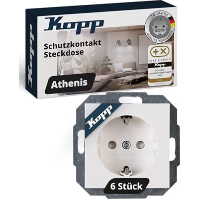 Kopp ATHENIS Schutzkontaktsteckdose in Rein-Weiß 6 Stück 1-fach Einbausteckdose mit erhöhtem Berührungsschutz IP20 Unterputz-Steckdose mit Schutzkontakt Steckdosen-Unterputz 16A / 250V~ Kopp ATHENIS Schutzkontaktsteckdose in Rein-Weiß 6 Stück 1-fach Einbausteckdose mit erhöhtem Berührungsschutz IP20 Unterputz-Steckdose mit Schutzkontakt Steckdosen-Unterputz 16A / 250V~