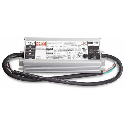 MEAN WELL HLG-60H-24A LED Netzteil Trafo SNT 24V/DC/0-2,5A/ 60W IP65 Transformator für Beleuchtung MEAN WELL HLG-60H-24A LED Netzteil Trafo SNT 24V/DC/0-2,5A/ 60W IP65 Transformator für Beleuchtung