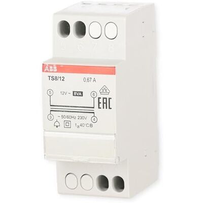 ABB Modell TS8/12 Türgongtransformator - 8VA 12VAC ABB Modell TS8/12 Türgongtransformator - 8VA 12VAC