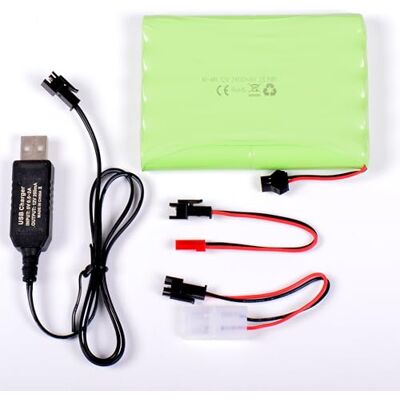 AFTERTECH Akku NI-MH 12 V 2400 mAh 102 x 74 x 15 mm mit USB-Ladekabel und Stecker SM 2P Ket JST E3D3 AFTERTECH Akku NI-MH 12 V 2400 mAh 102 x 74 x 15 mm mit USB-Ladekabel und Stecker SM 2P Ket JST E3D3