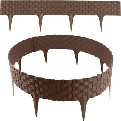 Aquagart Rasenkante Rattanoptik I Braun I 8x80 cm Module I Kunststoff Beeteinfassung für Beet-& Rasenabgrenzungen I Flexible Beetumrandung Rollboarder Aquagart Rasenkante Rattanoptik I Braun I 8x80 cm Module I Kunststoff Beeteinfassung für Beet-& Rasenabgrenzungen I Flexible Beetumrandung Rollboarder