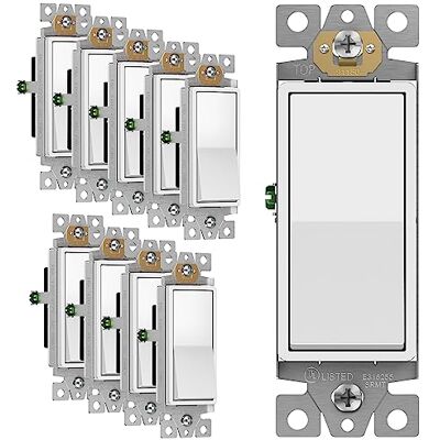 ENERLITES 91150 Decorator Stil 15 Amp Single Pole leise Paddel Wippe – 10 PACK ENERLITES 91150 Decorator Stil 15 Amp Single Pole leise Paddel Wippe – 10 PACK