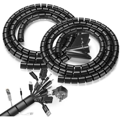 Romon 2 Stück Kabelschlauch, 22mm*3 Meter*1, 28 * 3 Meter*1 Spiralschlauch Cable Organizer Mit 1 Kabelclip, Kabelkanal Flexibel Kabelmanagement FüR TV PC,Schwarz Romon 2 Stück Kabelschlauch, 22mm*3 Meter*1, 28 * 3 Meter*1 Spiralschlauch Cable Organizer Mit 1 Kabelclip, Kabelkanal Flexibel Kabelmanagement FüR TV PC,Schwarz