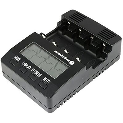 everActive Ladegerät für 4 Akkus AAA AA, professionell und schnell, LCD Anzeige, Kapazitätstest, interner Widerstandstest, Modell: NC-3000 everActive Ladegerät für 4 Akkus AAA AA, professionell und schnell, LCD Anzeige, Kapazitätstest, interner Widerstandstest, Modell: NC-3000