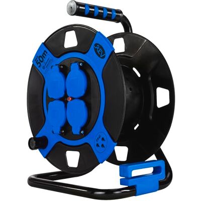 REV - Verlängerungskabelrolle - 4 Steckdosen, IP44, Blau REV - Verlängerungskabelrolle - 4 Steckdosen, IP44, Blau