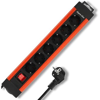 REV SupraLine Steckdosenleiste 6-Fach Mehrfachsteckdose mit Schalter, 2,4m Kabel, Wandmontage & Kabelknickschutz, Kupfer REV SupraLine Steckdosenleiste 6-Fach Mehrfachsteckdose mit Schalter, 2,4m Kabel, Wandmontage & Kabelknickschutz, Kupfer