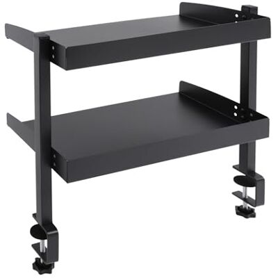 WMAKX Klemmregal für Schreibtisch 2 Ebenen aus Carbonstahl schwarz Verstellbare Tischklemme für 0–45 mm Platten mit EVA-Schutzpolstern zur Aufbewahrung von Büchern Dokumenten und Zubehör WMAKX Klemmregal für Schreibtisch 2 Ebenen aus Carbonstahl schwarz Verstellbare Tischklemme für 0–45 mm Platten mit EVA-Schutzpolstern zur Aufbewahrung von Büchern Dokumenten und Zubehör