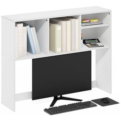 Furinno Classic Desktop Bücherregal Aufbewahrungsregal, Schreibtischorganisator mit 4 Regalen, Weiß Furinno Classic Desktop Bücherregal Aufbewahrungsregal, Schreibtischorganisator mit 4 Regalen, Weiß
