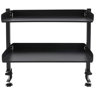 Vivhcotra Schreibtisch Organizer Regal Klemmbar 2-stufig Kohlenstoffstahl EVA Klemmbefestigung fuer Tischplatten bis 45 mm / EVA-Polster schuetzt Oberflaeche Vivhcotra Schreibtisch Organizer Regal Klemmbar 2-stufig Kohlenstoffstahl EVA Klemmbefestigung fuer Tischplatten bis 45 mm / EVA-Polster schuetzt Oberflaeche