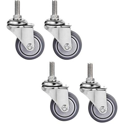 LLPEIJIE026 1.5 Zoll Möbelrollen Keine Bremse Lenkrollen 304 Edelstahlrollen Gewinde Lenkrollen M8/M10 Schraubenstange,Tragfähigkeit 90kg,Leise/Verschleißfeste, 4 Stück(M8) LLPEIJIE026 1.5 Zoll Möbelrollen Keine Bremse Lenkrollen 304 Edelstahlrollen Gewinde Lenkrollen M8/M10 Schraubenstange,Tragfähigkeit 90kg,Leise/Verschleißfeste, 4 Stück(M8)