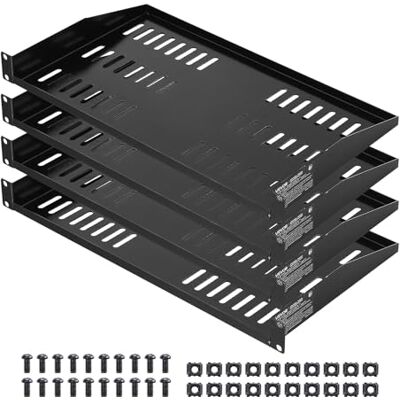 VEVOR 1U Server-Rack-Regal, 4 STK., 22,68 kg, belüfteter Ausleger, Wandmontage oder Rack-Montage-Regal mit Ablage, 254 mm Tiefe, Gute Luftzirkulation für 482 mm-Schrank-Computernetzwerkausrüstung VEVOR 1U Server-Rack-Regal, 4 STK., 22,68 kg, belüfteter Ausleger, Wandmontage oder Rack-Montage-Regal mit Ablage, 254 mm Tiefe, Gute Luftzirkulation für 482 mm-Schrank-Computernetzwerkausrüstung