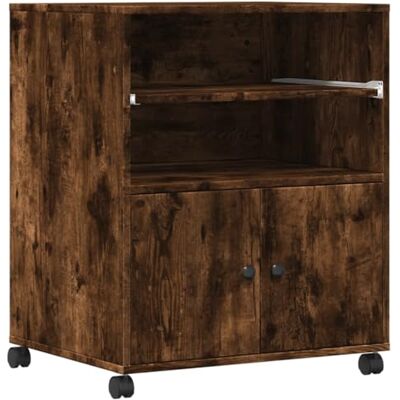 vidaXL Druckerständer mit Rollen Räuchereiche 60x48x74 cm vidaXL Druckerständer mit Rollen Räuchereiche 60x48x74 cm